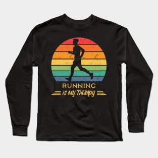 Running is my therapy Long Sleeve T-Shirt